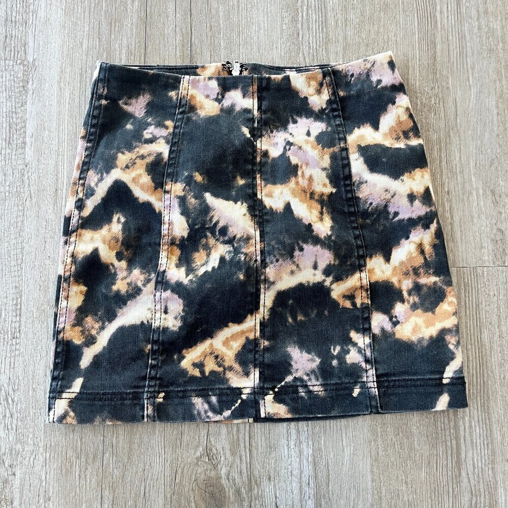 Womens Free People Multicolor Tie Dye Mini Skirt - 0